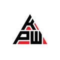 KPW triangle letter logo design with triangle shape. KPW triangle logo design monogram. KPW triangle vector logo template with red