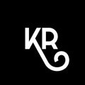 KR letter logo design on black background. KR creative initials letter logo concept. kr letter design. KR white letter design on