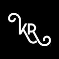 KR letter logo design on black background. KR creative initials letter logo concept. kr letter design. KR white letter design on