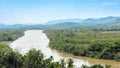 Kra Isthmus, Kra Buri River forming a natural boundary between