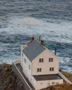 Kraakenes Lighthouse from above towards the sea