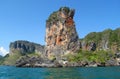 Krabi limestone rock formations and sea, Thailand Royalty Free Stock Photo