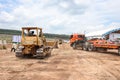 Truck and Heavy equipment by Agricultural Land Reform Office prepare to build infrastructure