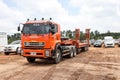 Truck and Heavy equipment by Agricultural Land Reform Office prepare to build infrastructure