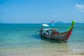 Long tail boats anchored waiting for trourist at the Hong Island Royalty Free Stock Photo