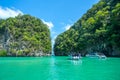 Speed boats in the sea near Hong island Royalty Free Stock Photo