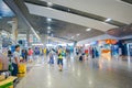 KRABI, THAILAND - FEBRUARY 19, 2018: Indoor view of unidentified people walking inside of the airport of the Krabi Royalty Free Stock Photo