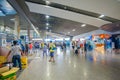 KRABI, THAILAND - FEBRUARY 19, 2018: Indoor view of unidentified people walking inside of the airport of the Krabi Royalty Free Stock Photo