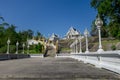 KRABI, THAILAND - FEBRUARY 19, 2018: Naga staircase at Wat Kaew Korawararam public white temple, church in THAILAND