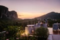 Krabi Thailand January 2020, couple watching sunset from rooftop bar in Krabi Thailand