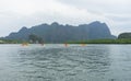 Group of tourists kayaking at Ao tha lane, Krabi Royalty Free Stock Photo