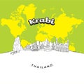 Krabi Thailand panorama drawing