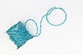 Kraft blue twine in a roll isolated
