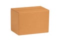 Kraft cardboard open box isolated on white background. Royalty Free Stock Photo