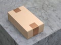 Kraft cardboard box Mockup with Gold Sticker