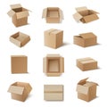 Kraft cardboard boxes for storage products, household goods. Carton packaging, shipping containers.