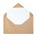 Kraft Envelope with Blank Notecard Mockup Royalty Free Stock Photo