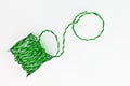 kraft green twine in a roll isolated