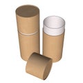 Kraft paper cardboard tube package Royalty Free Stock Photo