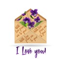 Kraft paper envelope violet