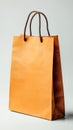 Kraft paper shopping bag against a light background. Mock-up. AI generated Royalty Free Stock Photo