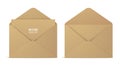 Kraft paper envelopes isolated on background