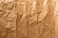 Kraft paper. Wrinkled craft paper. Craft cardboard texture background. Brown texture. Royalty Free Stock Photo