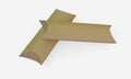 Kraft pillow boxes isolated mockup 3D rendering Royalty Free Stock Photo