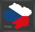 Kraj Vysocina map of the Czech Republic with national flag illus