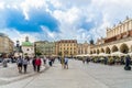 Krakau August 21th 2017: Tourists walking on the Rynek GÃâÃÂ³wny