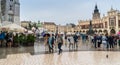 Krakau August 20th 2017: Tourists walking on the Rynek GÃâÃÂ³wny