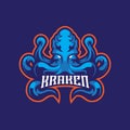 Kraken mascot logo design vector with modern illustration concept style for badge, emblem and t shirt printing. Kraken octopus