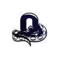 Tentacle Logo Letter Q Octopus design