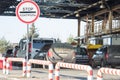 KRAKOVETS, UKRAINE - NOVEMBER, 2018 The process of vehicles inspection at the checkpoint Krakovets-Korchova, 70 kilometers west of