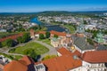 Krakow. Aerial View of Royal Wawel Castle and Gothic Cathedral. Vistula River. Historic center from above. Cracow, Poland Royalty Free Stock Photo