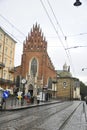 Krakow August 19,2014:Dominican Church in Krakow City,Poland Royalty Free Stock Photo