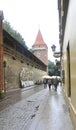 Krakow August 19,2014:Street in Historic Center of Krakow,Poland Royalty Free Stock Photo