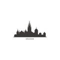 Krakow cityscape skyline vector logo Royalty Free Stock Photo