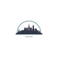 Krakow cityscape skyline vector logo