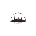 Krakow cityscape skyline vector logo Royalty Free Stock Photo
