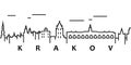Krakow cityscape illustration. Simple line, outline of city landscape icons for ui and ux, website or mobile application on