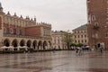 Krakow, Lesser Poland, Poland 30/05/2019 Center of the city of Krakow, Krakow Market Square, pigeon feeding, Vistula River, Wawel