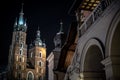 Krakow Main Square Night Royalty Free Stock Photo