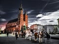 Dancing clouds over Krakow Old Town Royalty Free Stock Photo