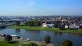 Krakow panorama with Vistula river and Vistula boulevards