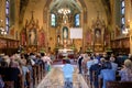 The image of the Divine Mercy is a depiction of Jesus Christ in chapel in Legiewniki in Krakow, Poland Royalty Free Stock Photo