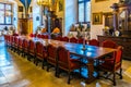 KRAKOW, POLAND, AUGUST 11, 2016: interior of the Collegium Maius inside of the Jagiellonian University Museum in Cracow Royalty Free Stock Photo
