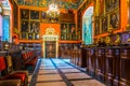 KRAKOW, POLAND, AUGUST 11, 2016: interior of the Collegium Maius inside of the Jagiellonian University Museum in Cracow Royalty Free Stock Photo