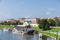 Promenade of the Vistula river in Krakow, Poland