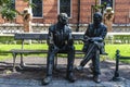 Statue of the Nikodym and Banach, Krakow, Poland